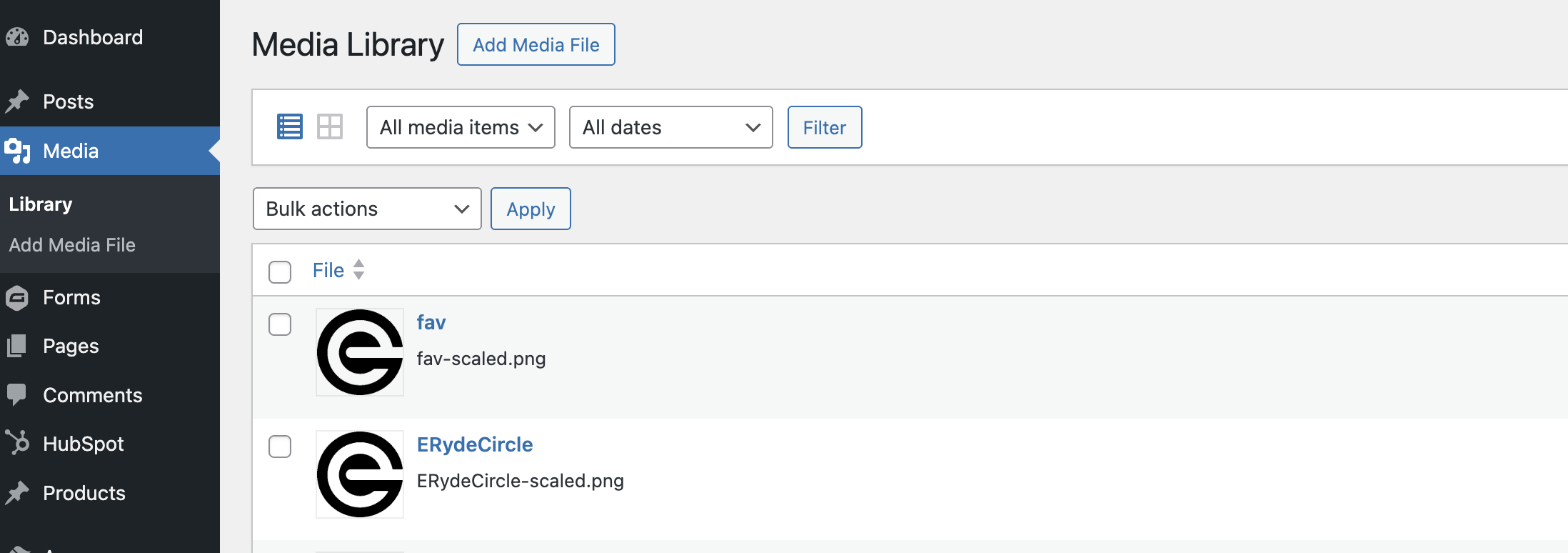 Switching from grid to list view in WordPress Media Library
